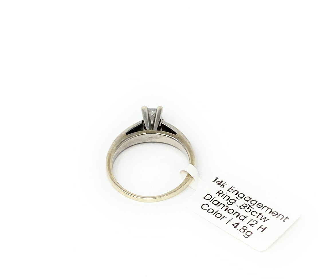 14k Engagement Ring .85ctw Diamond I2 H Color | 4.8g