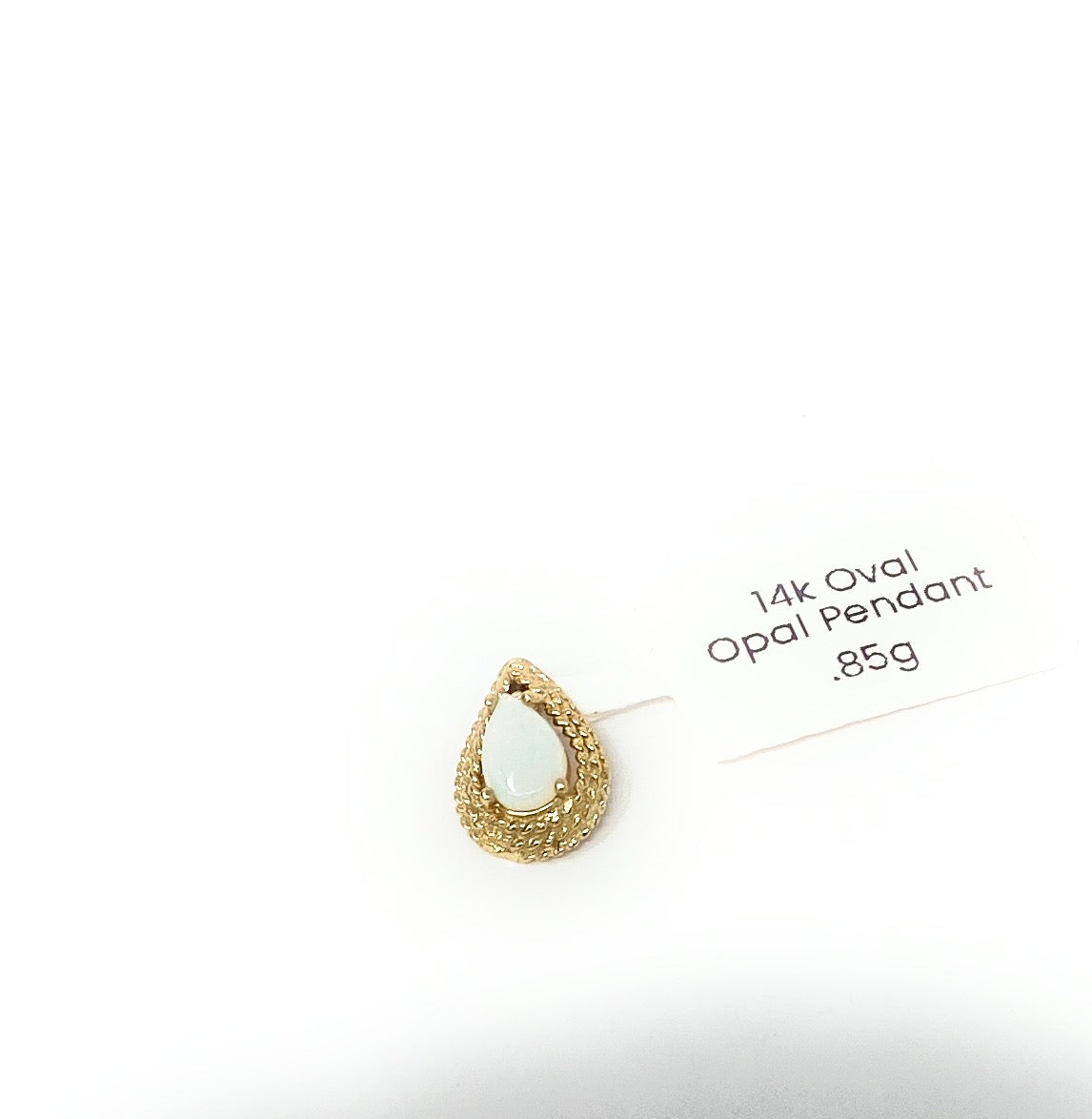 14k Oval Opal Pendant .85g