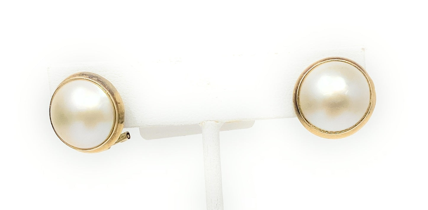 14k Pearl Pendant Earrings 5.6g