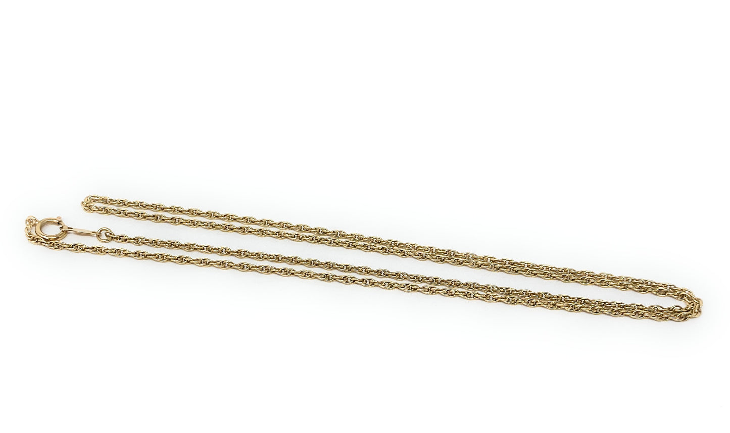 14k Rope Necklace 14in 1.3g