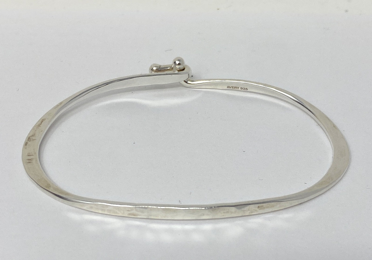 James Avery Sterling Silver Hammered Hook-on Bangle Size 6.5in