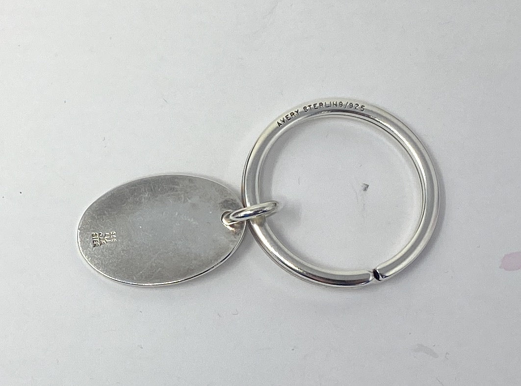 James Avery Sterling Silver Keychain Ring With Oval Name Tag