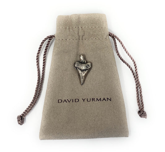 David Yurman Sterling Silver Plain Shark's Tooth Amulet Charm Pendant