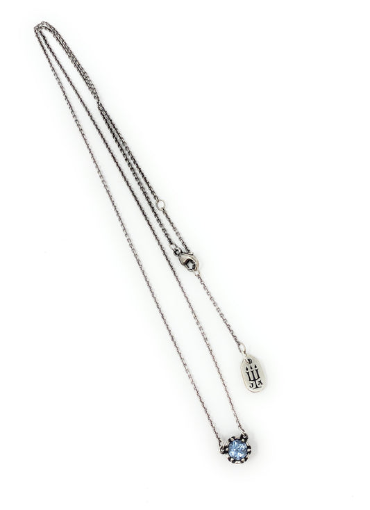 James Avery Cherished Birthstone Blue Topaz Adjustable Necklace 18-22"