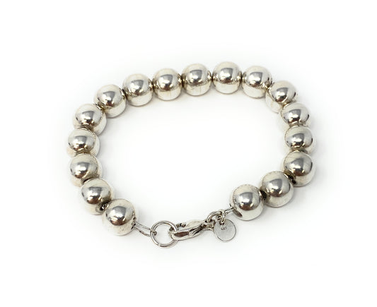 Tiffany & Co. Sterling Silver Large Beaded Bracelet Size 6.5-7in