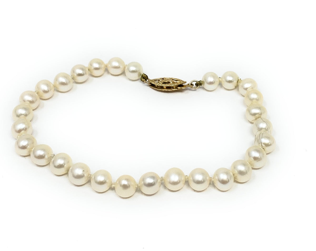 14k Fresh Pearl Bracelet 6.6g