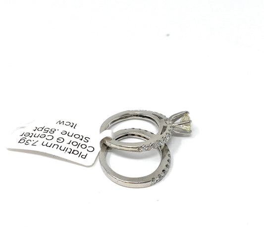 Platinum 7.3g Color G Center Stone .85pt 1tcw