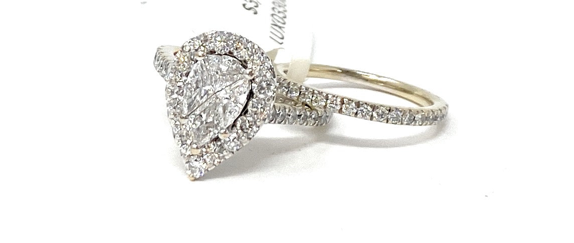 14k White Gold Set 4.5tcw VS Color F