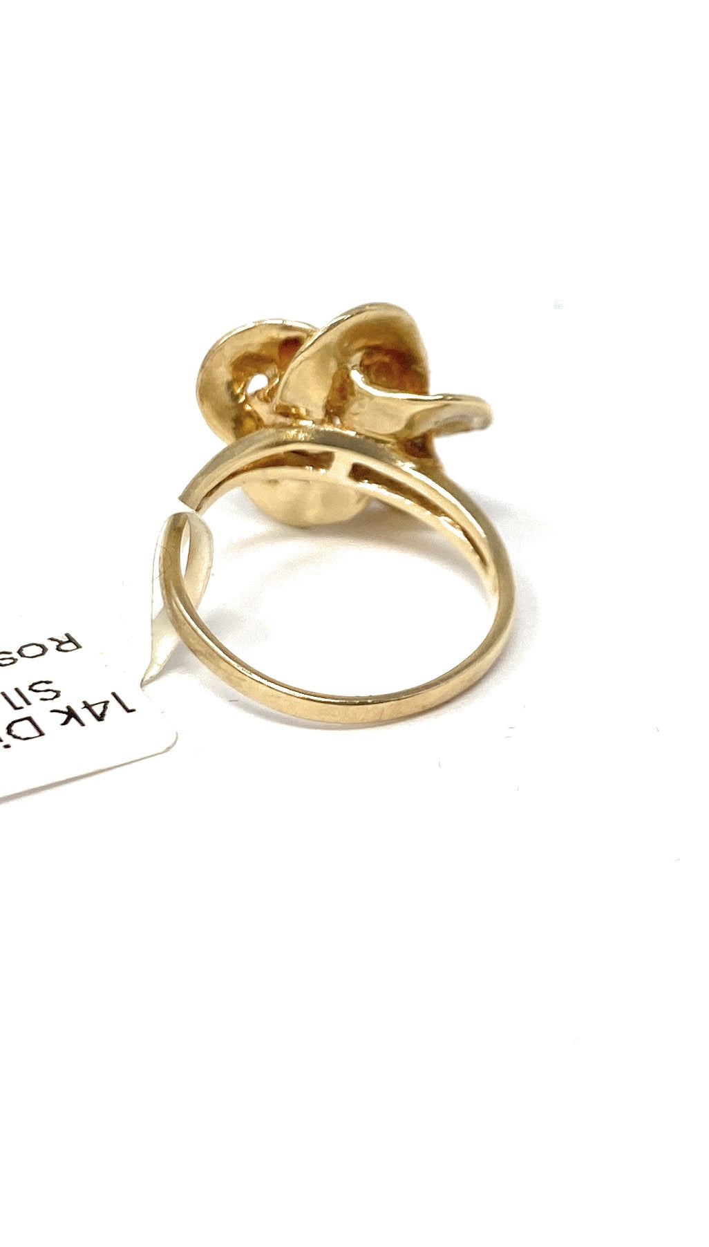 14k Diamond .05tcw SI1 Color M-N Rose Design Ring Size 6.5 | 4.8g
