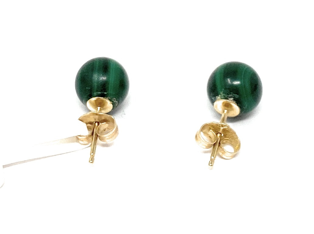 14k Green Stone Earrings 2.4g