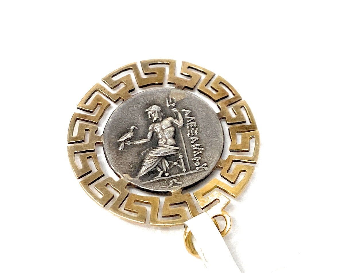 14k Pendant w/Greek Coin | 4.6g