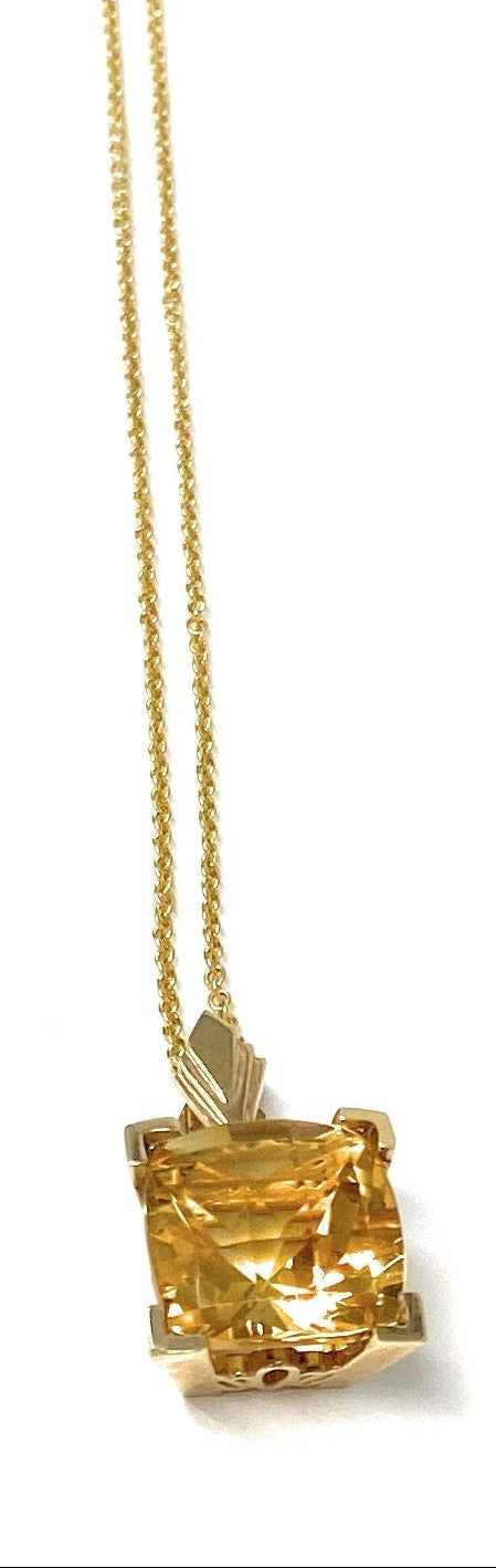 14k Yellow Citrine Pendant