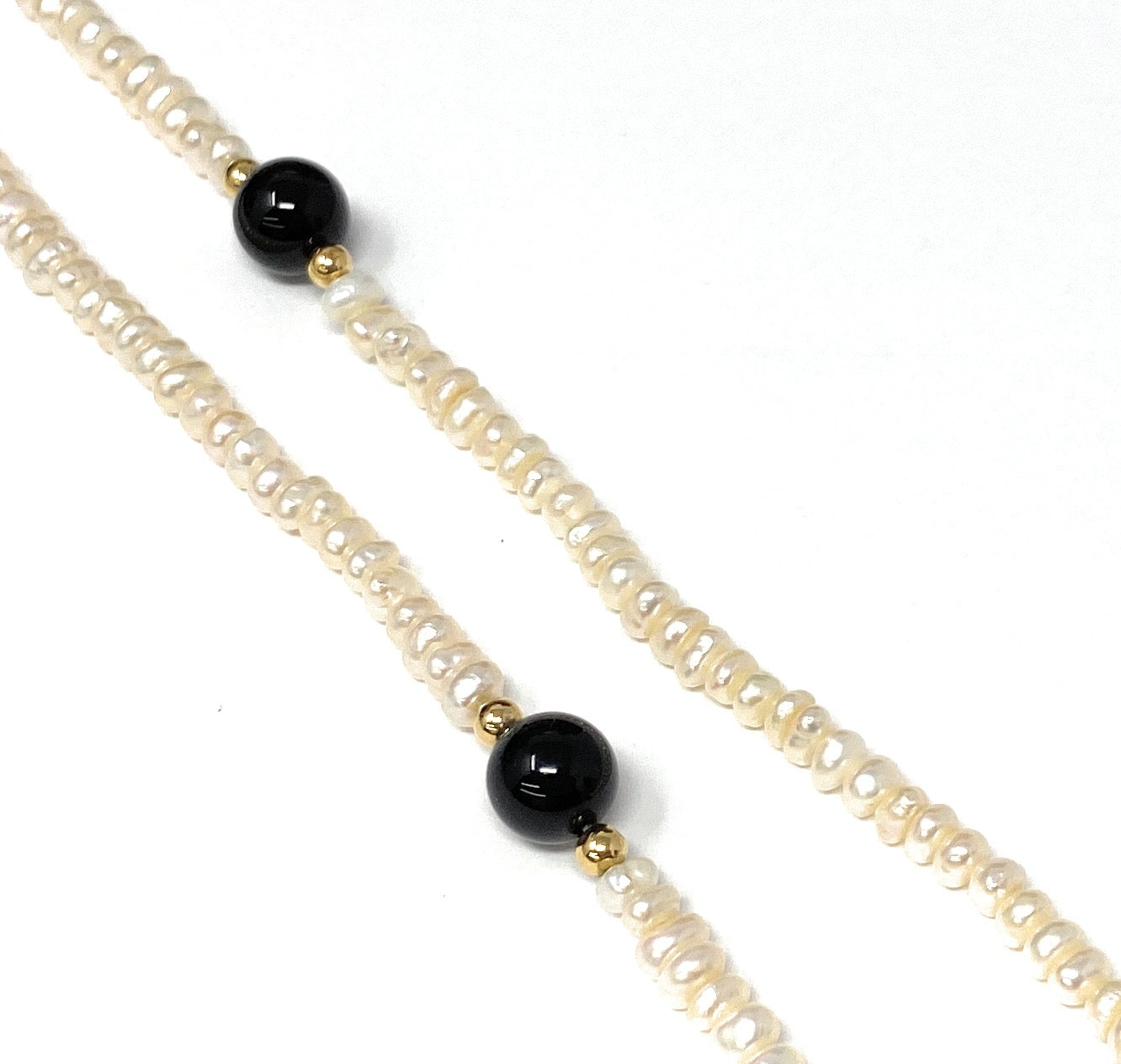Multi Stone 14k Beaded Pearl Necklace