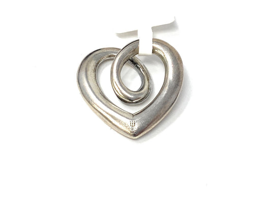 James Avery Retired Heart Puff Ribbon Pendant