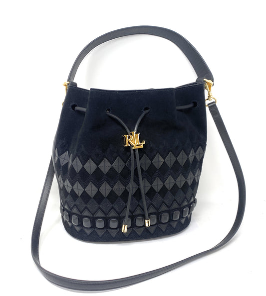 Ralph Lauren Black Suede Bucket Bag