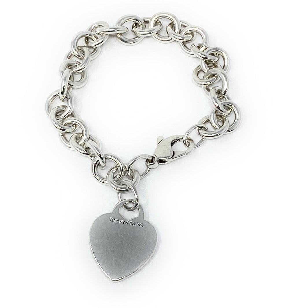 Tiffany & Co. Heart Tag Bracelet 925 Oval Link Bracelet