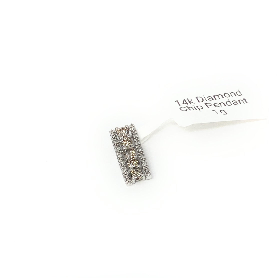 14k Diamond Chip Pendant 1g