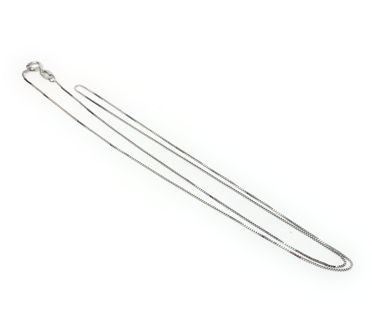 14k White Gold Box Necklace 1g