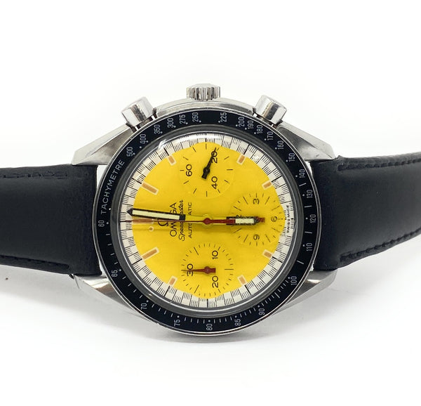 OMEGA Speedmaster&nbsp; Schumacher - 3510.12.00 - Yellow Dial 39mm Watch Running