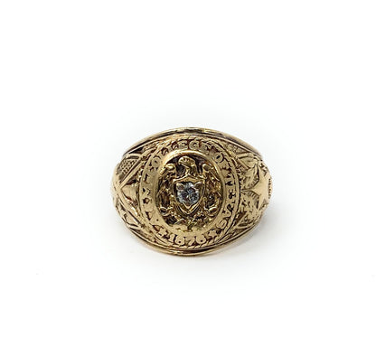 Texas A&M University 10k Class Ring 1876 With Diamond 27.2g - Engraved Size 11