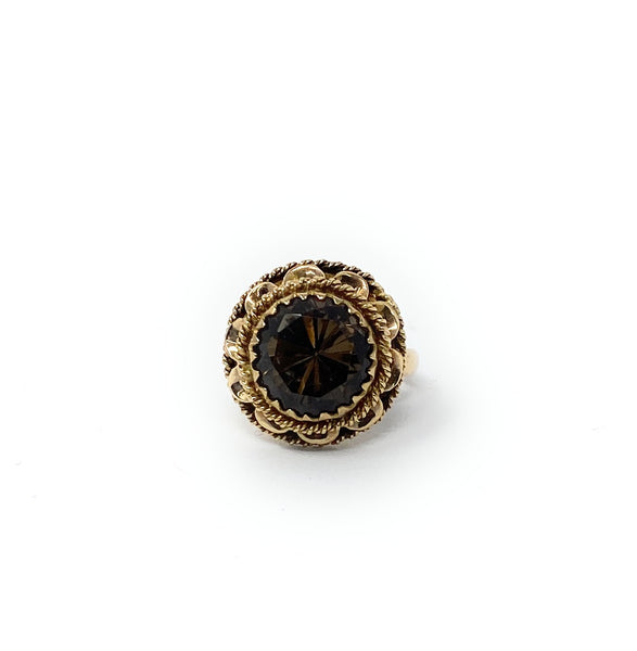 14k Smokes Topaz Ring  Size 6.5