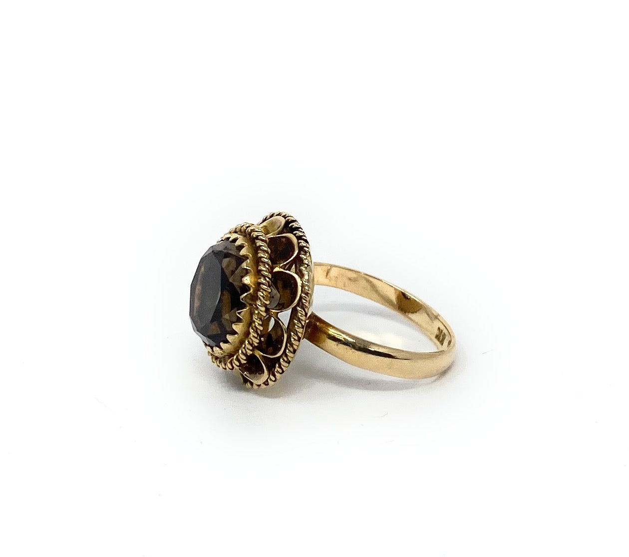 14k Smokes Topaz Ring  Size 6.5