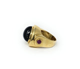 14k Onyx & Garnet Ring