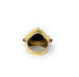 14k Onyx & Garnet Ring
