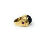 14k Onyx & Garnet Ring