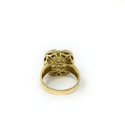 14k Multi Color Green Stone Ring Size 8