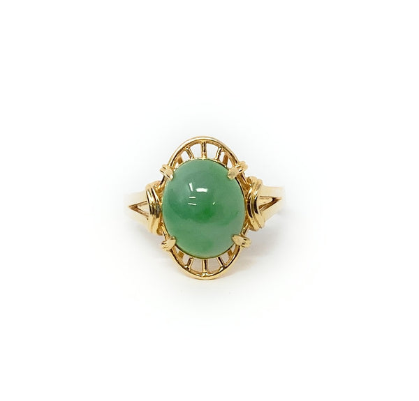 14k Jade Ring Size 8
