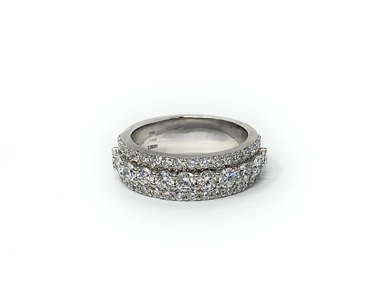 10k White Gold Ring With Diamonds Size 10