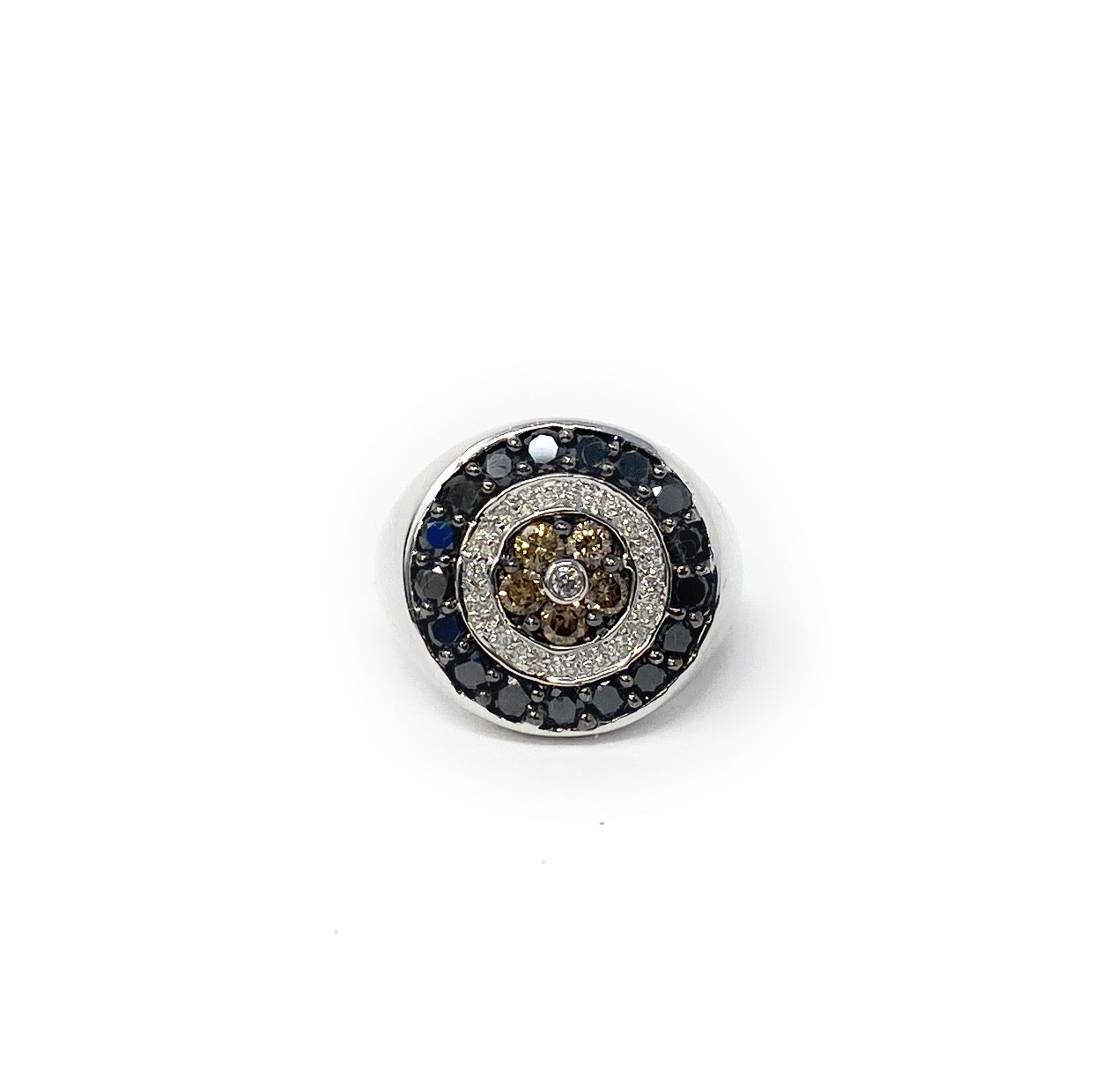 14k Multi-Stone White Gold Ring