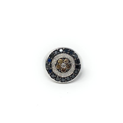 14k Multi-Stone White Gold Ring