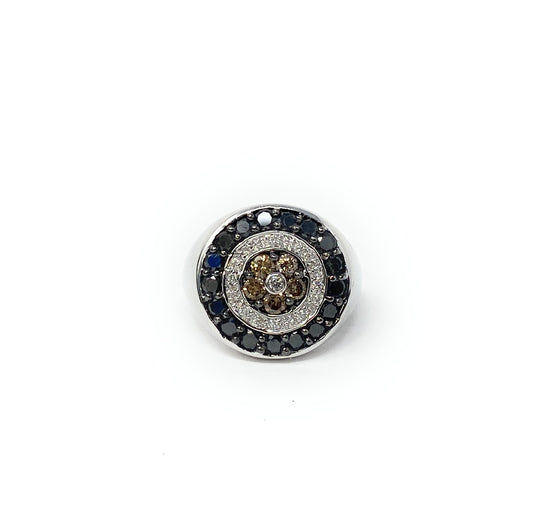 14k Multi-Stone White Gold Ring