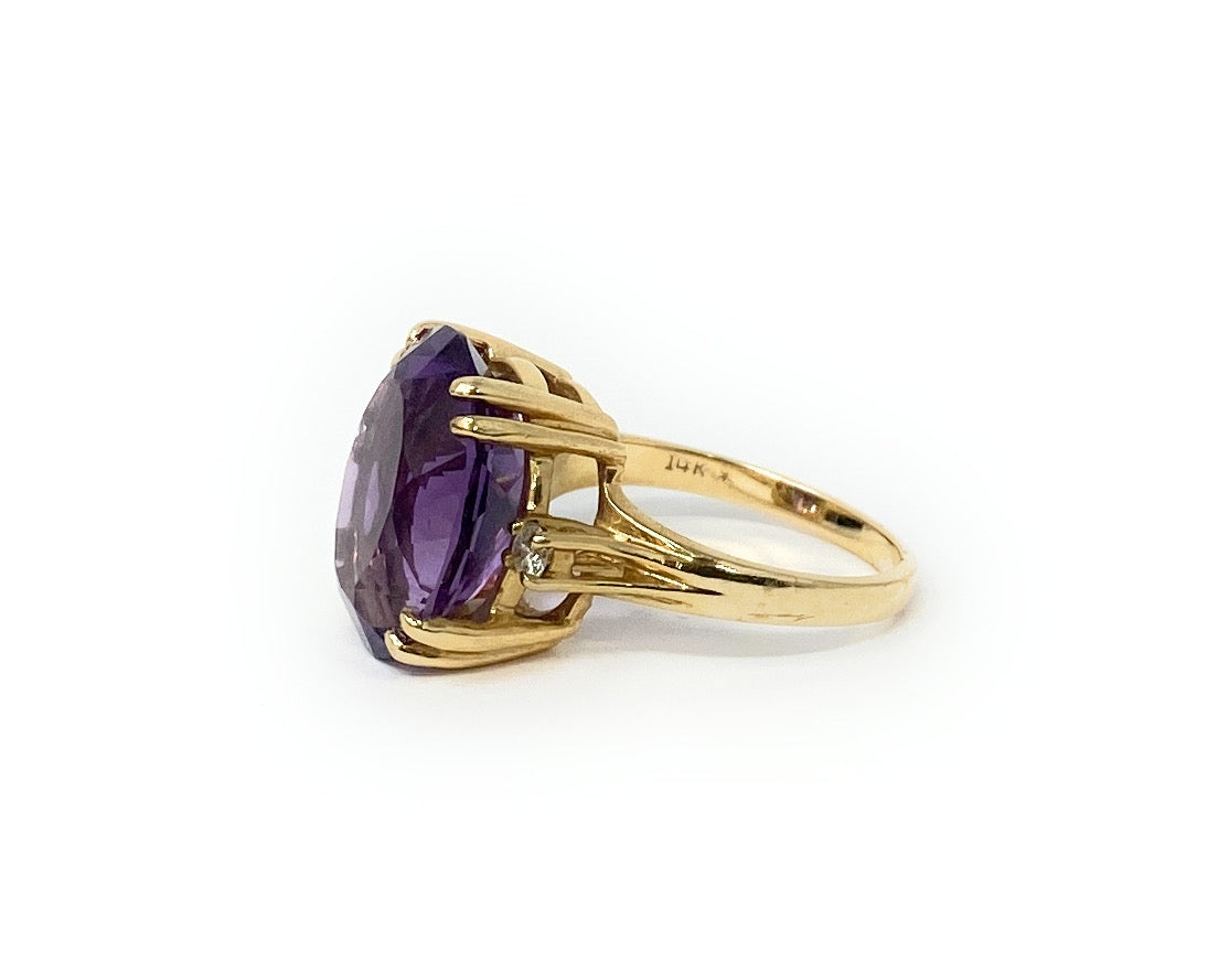 14k Amethyst Ring Size 6 - 6.5