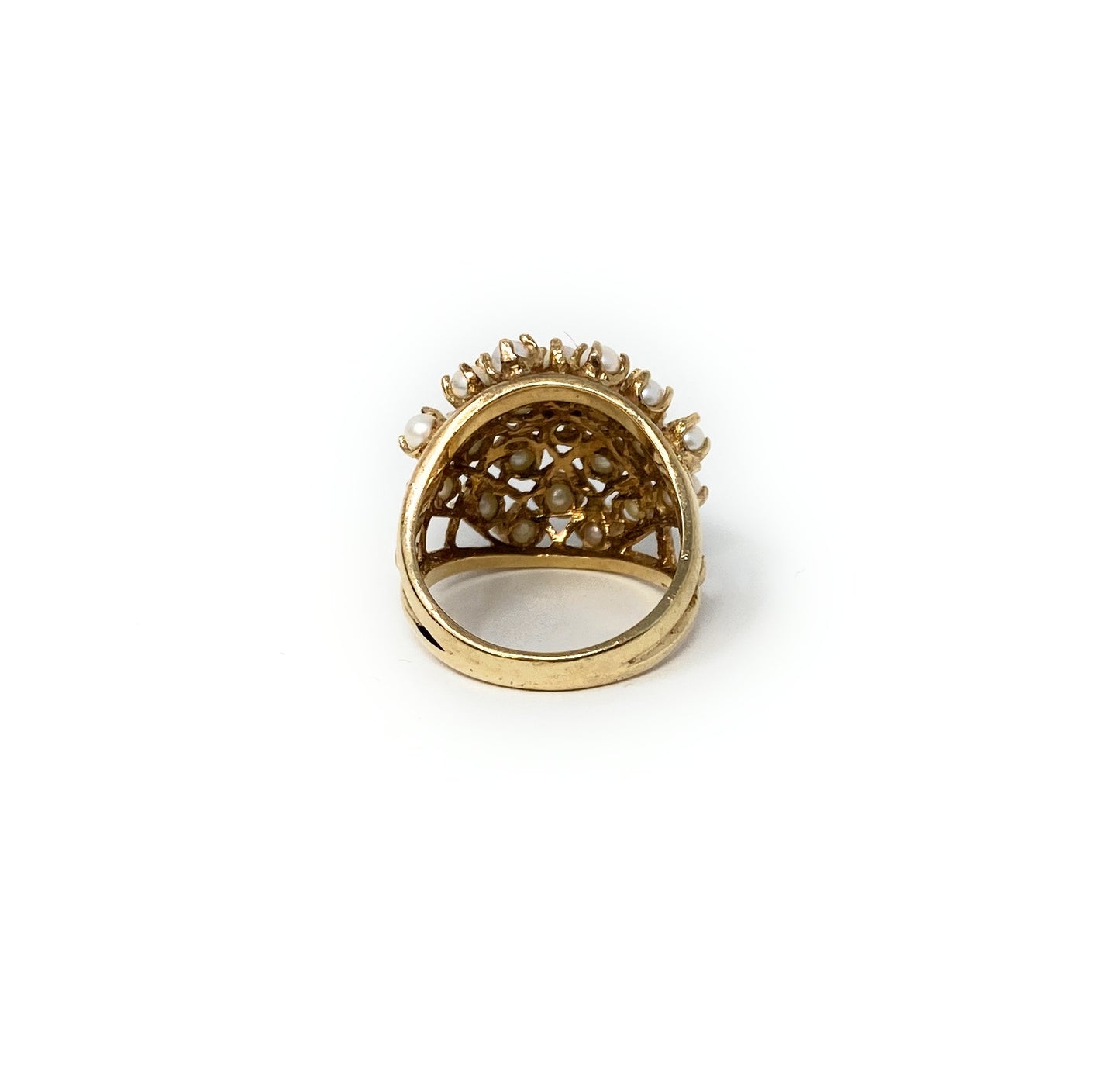 14k Pearl Cluster Ring Size 6