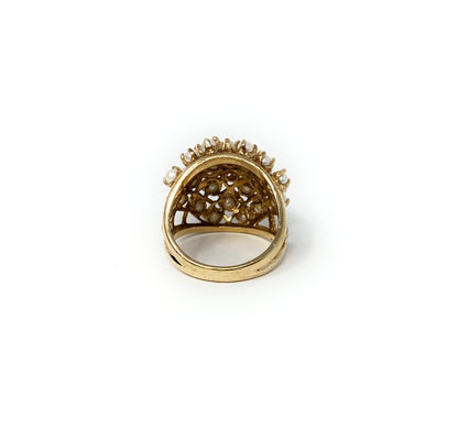14k Pearl Cluster Ring Size 6