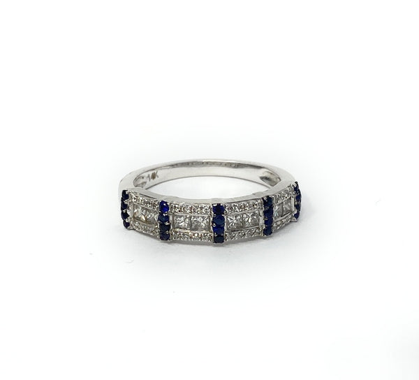 14k Escalating Sapphire & Diamond Ring Size 7