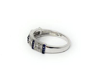 14k Escalating Sapphire & Diamond Ring Size 7