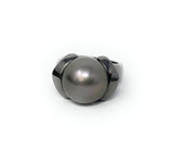 18k Cocktail Ring Tahitian Black Pearl Size 11