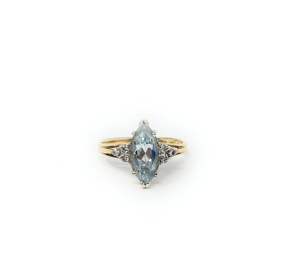 14k Aquamarine Ring Size 6