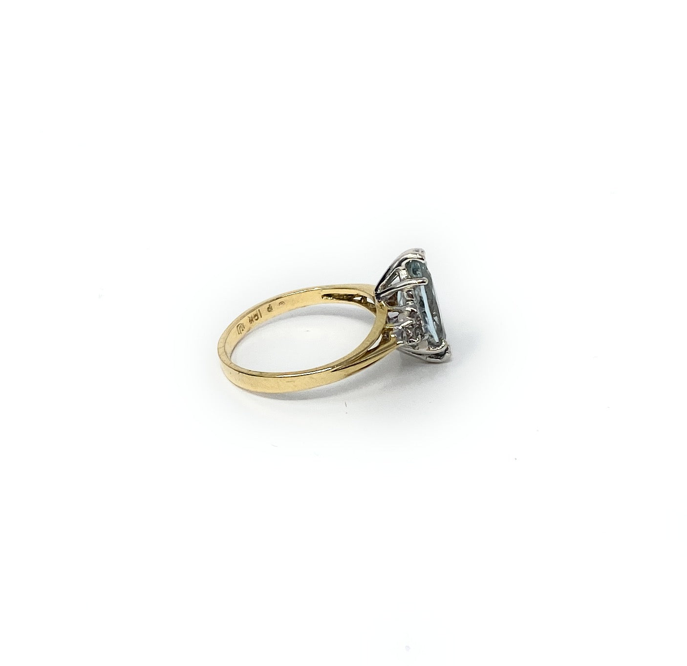 14k Aquamarine Ring Size 6