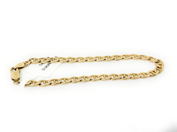 14k Curbed Link Bracelet 6.8
