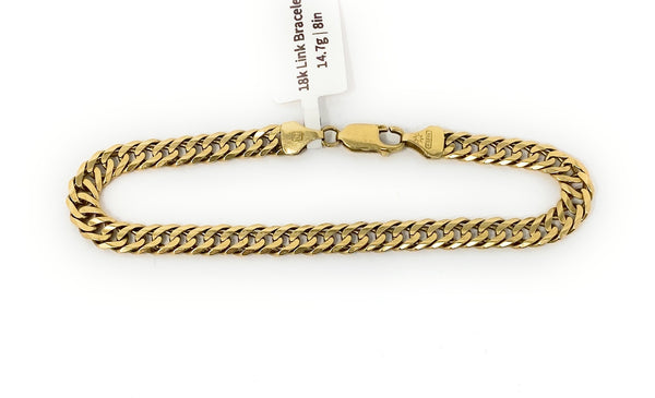 18k Curbed Link Bracelet 14.7
