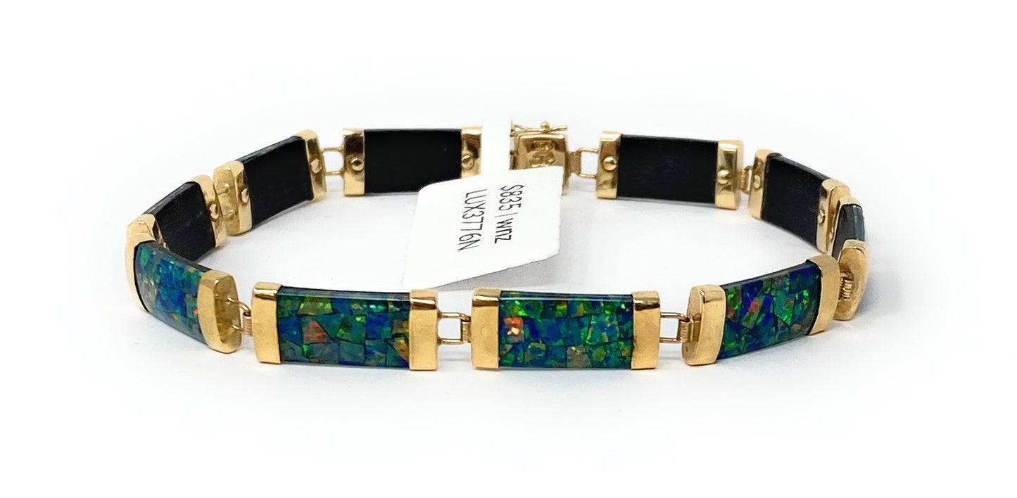 10k Multi-Color Stone Bracelet 7.4g