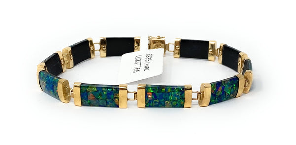 10k Multi-Color Stone Bracelet 7.4g