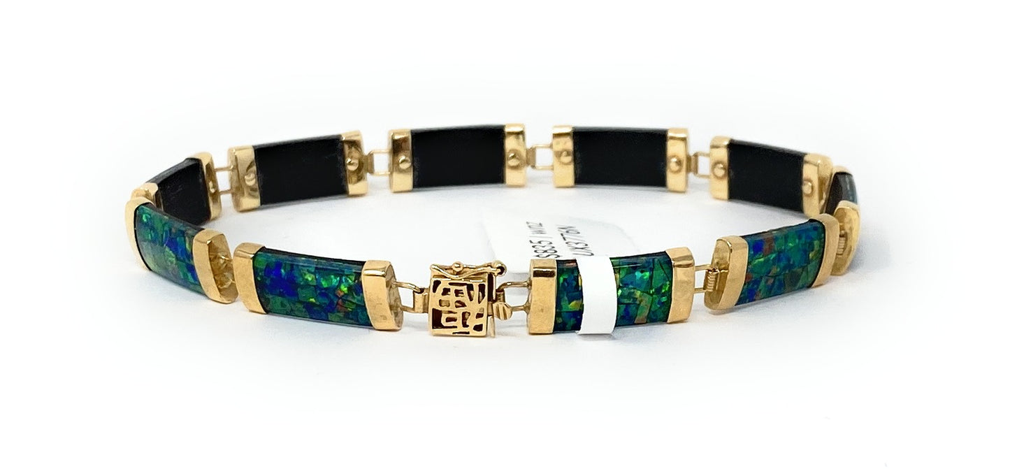 10k Multi-Color Stone Bracelet 7.4g