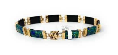 10k Multi-Color Stone Bracelet 7.4g