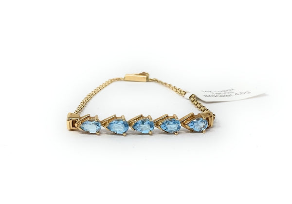 14k Topaz Tennis Bracelet 4.6g